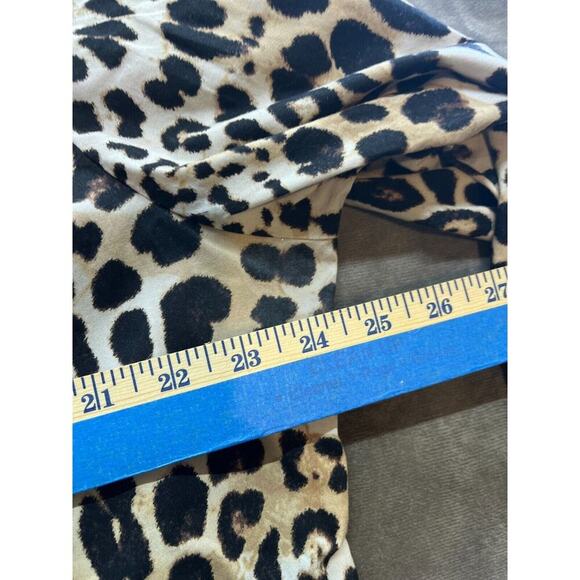 LANE BRYANT Shirt Womens Size 22 Button Up Blouse Top Cheetah Print Long Sleeve - Picture 5 of 7